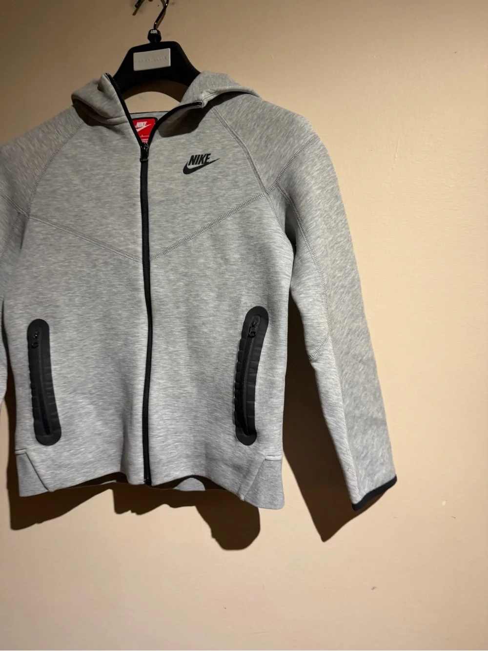 Nike Kids' Light Gray Full-Zip Hoodie Jacket